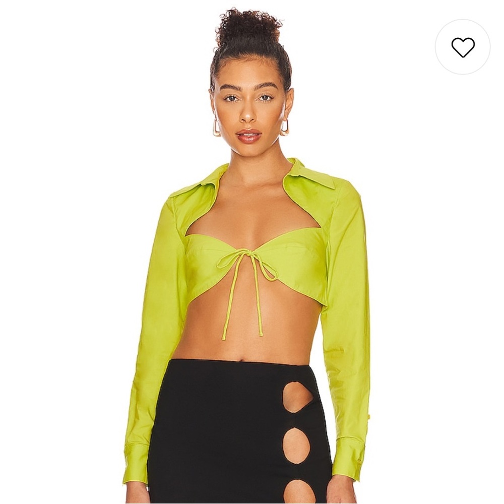 Revolve H:ours Nadia Crop Green Blouse